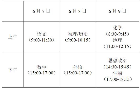 江苏省2022高考时间及科目安排（江苏省2022年高考时间）